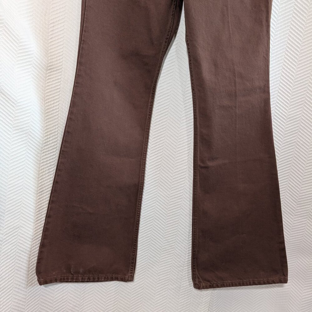 NWT Levi’s 70s Movin’ On Flare Jeans Chocolate Brown High Rise Retro Size 24/32 - Picture 9 of 12
